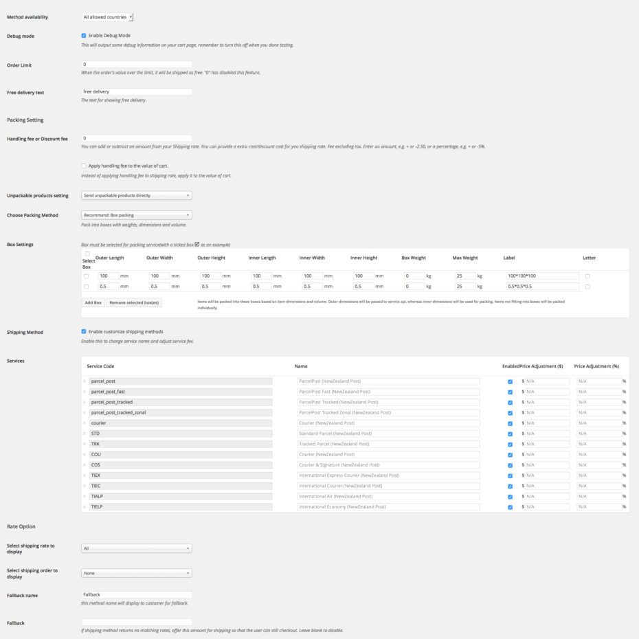 New Zealand Post shipping plugin. Realtime rates